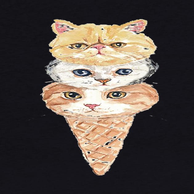 Ice Cream Funny Cats by karascom